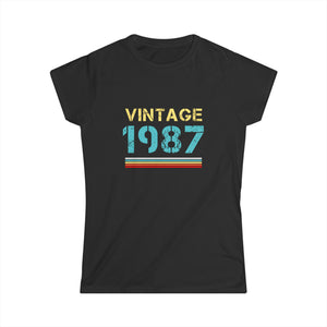 Vintage 1987 T Shirts for Women Retro Funny 1987 Birthday Womens T Shirt