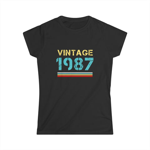 Vintage 1987 T Shirts for Women Retro Funny 1987 Birthday Womens T Shirt