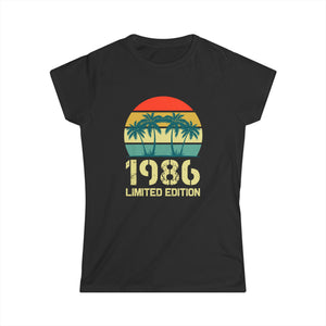 Vintage 1986 Birthday Shirts for Women Funny 1986 Birthday Womens Shirt