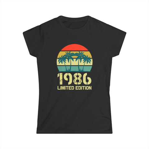 Vintage 1986 Birthday Shirts for Women Funny 1986 Birthday Womens Shirt