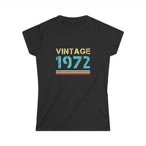 Vintage 1972 T Shirts for Women Retro Funny 1972 Birthday Womens T Shirt