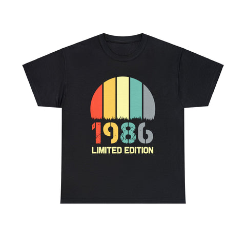 Vintage 1986 TShirt Men Limited Edition BDay 1986 Birthday Big and Tall Shirts for Men Plus Size