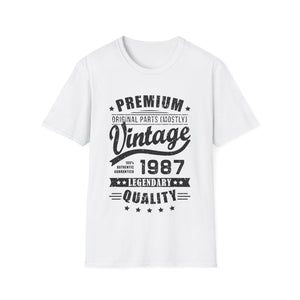 Vintage 1987 T Shirts for Men Retro Funny 1987 Birthday Mens Shirts