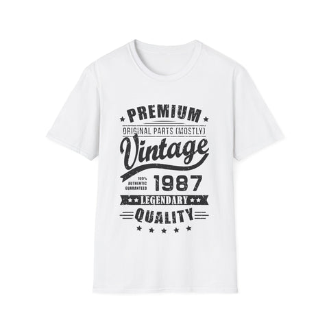 Vintage 1987 T Shirts for Men Retro Funny 1987 Birthday Mens Shirts