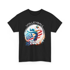 USA 2024 Summer Games Volleyball America Sports 2024 USA Mens Shirt Plus Size Big and Tall