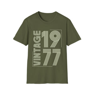 Vintage 1977 T Shirts for Men Retro Funny 1977 Birthday Mens Tshirts