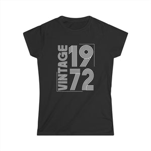 Vintage 1972 T Shirts for Women Retro Funny 1972 Birthday Womens Shirt