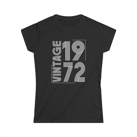 Vintage 1972 T Shirts for Women Retro Funny 1972 Birthday Womens Shirt