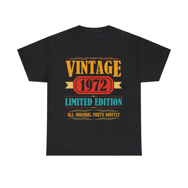 Vintage 1972 T Shirts for Men Retro Funny 1972 Birthday Big and Tall Tshirts Shirts for Men