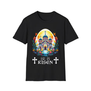 Easter Christian He Is Risen Resurrection Orthodox Easter Mens Shirt
