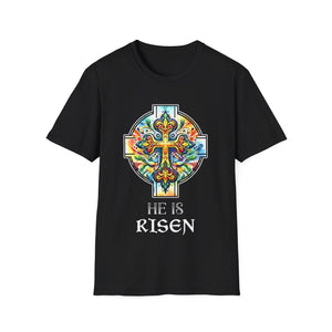 He is Risen Jesus Christian Happy Easter Floral Orthodox Mens Shirts
