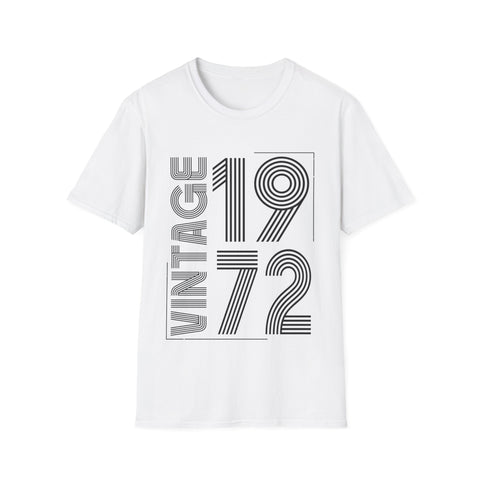 Vintage 1972 T Shirts for Men Retro Funny 1972 Birthday Mens Tshirts