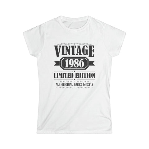 Vintage 1986 T Shirts for Women Retro Funny 1986 Birthday Womens T Shirts