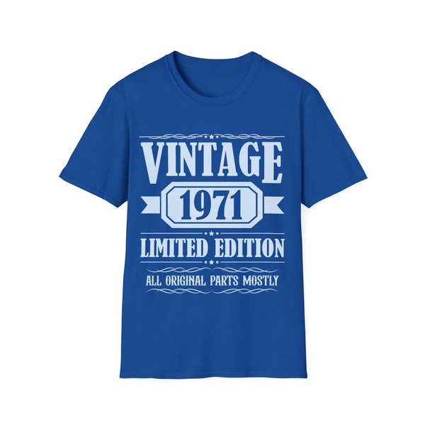 Vintage 1971 TShirt Men Limited Edition BDay 1971 Birthday Mens Shirt