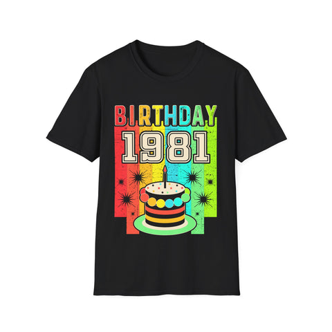 Vintage 1981 T Shirts for Men Retro Funny 1981 Birthday Mens T Shirt