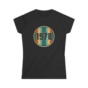 Vintage 1978 Birthday Shirts for Women Funny 1978 Birthday Womens Shirt