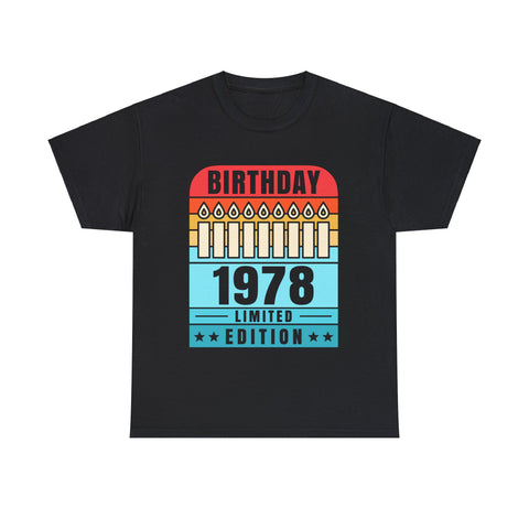 Vintage 1978 TShirt Men Limited Edition BDay 1978 Birthday Mens Shirt Plus Size Big and Tall