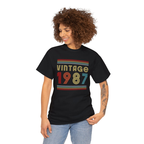 Vintage 1987 TShirt Women Limited Edition BDay 1987 Birthday Plus Size Tops for Women