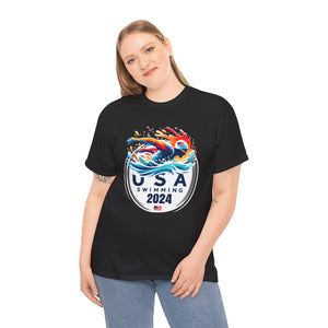 USA 2024 United States American Sport 2024 Swimming Plus Size Shirts for Women