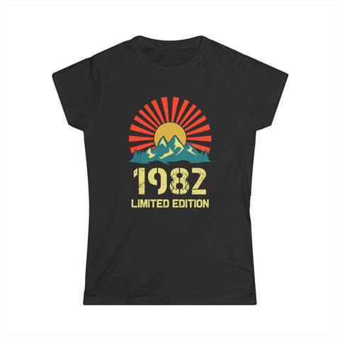 Vintage 1982 Limited Edition 1982 Birthday Shirts for Women Women Tops