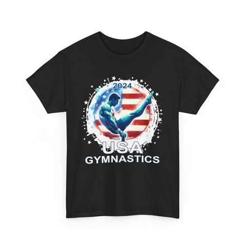 USA 2024 Games United States Sport 2024 USA Mens Gymnastics Mens T Shirts Plus Size Big and Tall