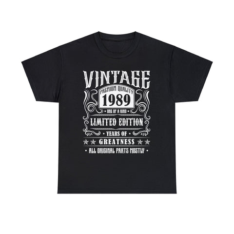 Vintage 1989 T Shirts for Men Retro Funny 1989 Birthday Shirts for Men Plus Size Big and Tall
