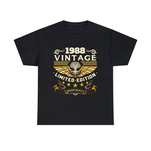 Vintage 1988 T Shirts for Men Retro Funny 1988 Birthday Big and Tall Tshirts Shirts for Men