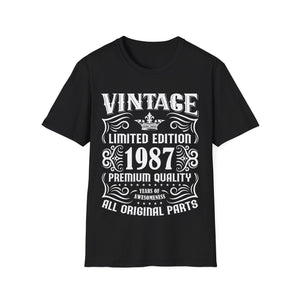 Vintage 1987 TShirt Men Limited Edition BDay 1987 Birthday Shirts for Men