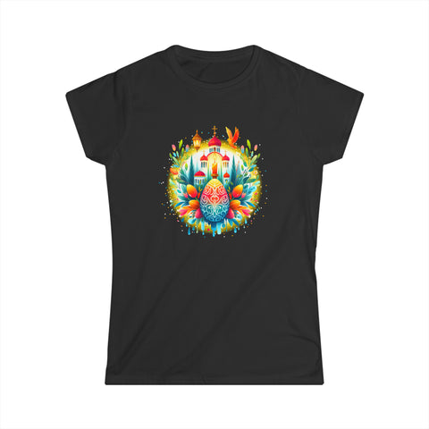 Russian Greek Byzantine Orthodox Cross He Is Risen Easter Women Shirts