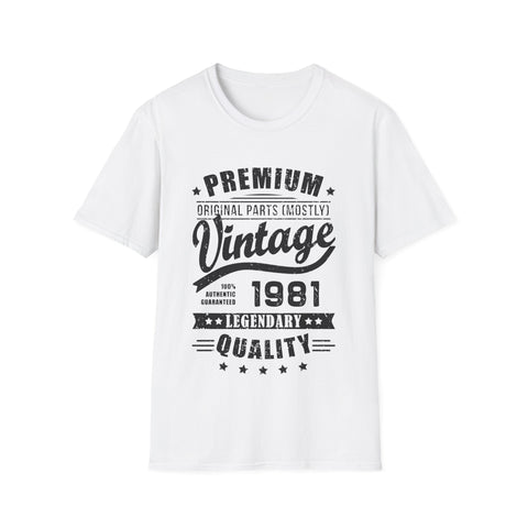 Vintage 1981 T Shirts for Men Retro Funny 1981 Birthday Mens Shirts