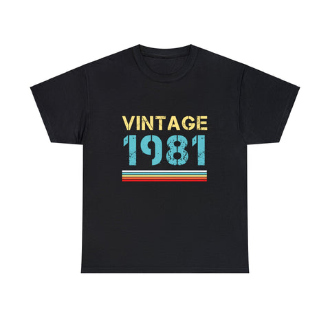 Vintage 1981 T Shirts for Men Retro Funny 1981 Birthday Big and Tall Shirts for Men Plus Size