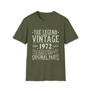 Vintage 1972 T Shirts for Men Retro Funny 1972 Birthday Mens Tshirts