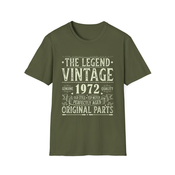 Vintage 1972 T Shirts for Men Retro Funny 1972 Birthday Mens Tshirts