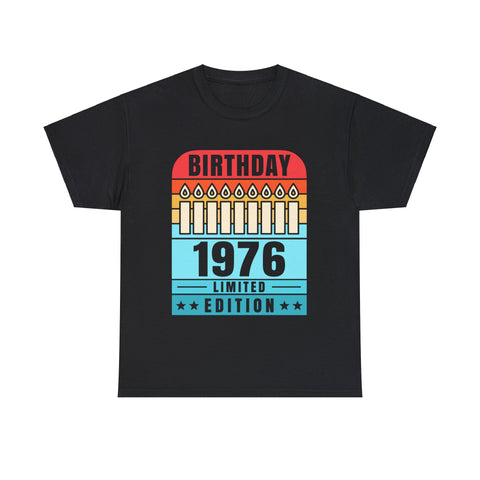 Vintage 1976 TShirt Men Limited Edition BDay 1976 Birthday Big and Tall Shirts for Men Plus Size