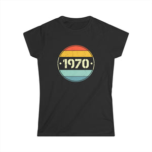 Vintage 1970 Birthday Shirts for Women Funny 1970 Birthday Women Shirts