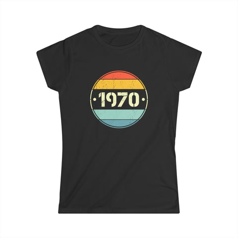 Vintage 1970 Birthday Shirts for Women Funny 1970 Birthday Women Shirts