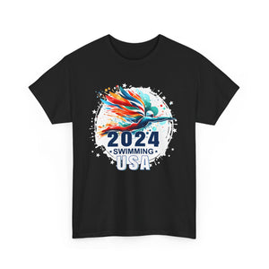 USA 2024 Summer Games Swimming America Swimming 2024 USA Mens Tshirts for Men Big and Tall