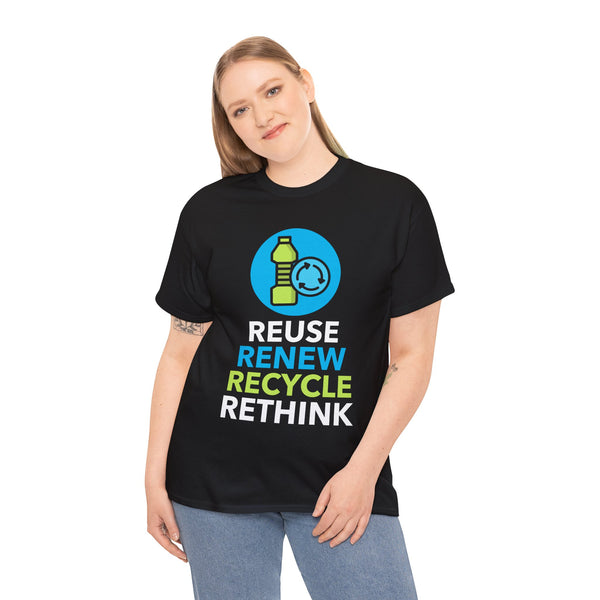Earth Day Environmental Symbol Reuse Renew Rethink Environment Plus Size Tops for Women
