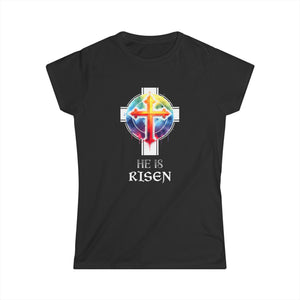 Easter Christian He Is Risen Resurrection Men Women Kids Womens Shirt