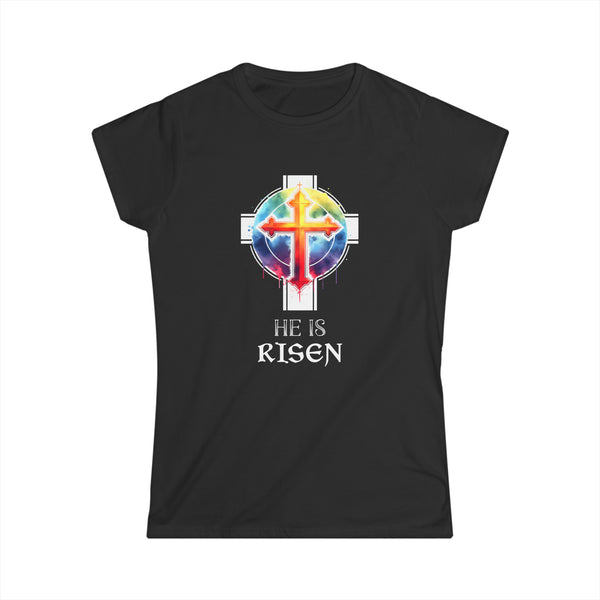 Easter Christian He Is Risen Resurrection Men Women Kids Womens Shirt