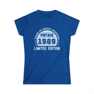 Vintage 1989 T Shirts for Women Retro Funny 1989 Birthday Womens Shirt