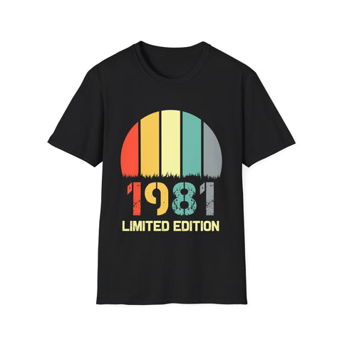 Vintage 1981 TShirt Men Limited Edition BDay 1981 Birthday Shirts for Men