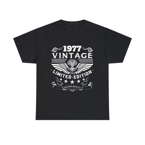 Vintage 1977 TShirt Men Limited Edition BDay 1977 Birthday Shirts for Men Plus Size Big and Tall