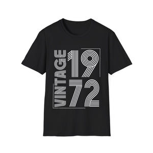 Vintage 1972 T Shirts for Men Retro Funny 1972 Birthday Mens Shirt