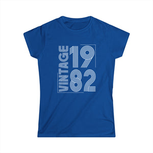 Vintage 1982 T Shirts for Women Retro Funny 1982 Birthday Women Shirts