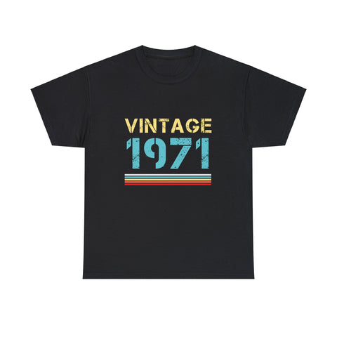 Vintage 1971 T Shirts for Men Retro Funny 1971 Birthday Big and Tall Shirts for Men Plus Size