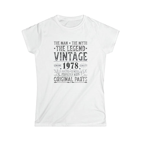 Vintage 1978 T Shirts for Women Retro Funny 1978 Birthday Womens Shirts