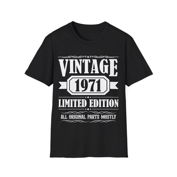 Vintage 1971 TShirt Men Limited Edition BDay 1971 Birthday Mens Shirt