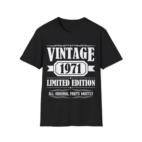 Vintage 1971 TShirt Men Limited Edition BDay 1971 Birthday Mens Shirt