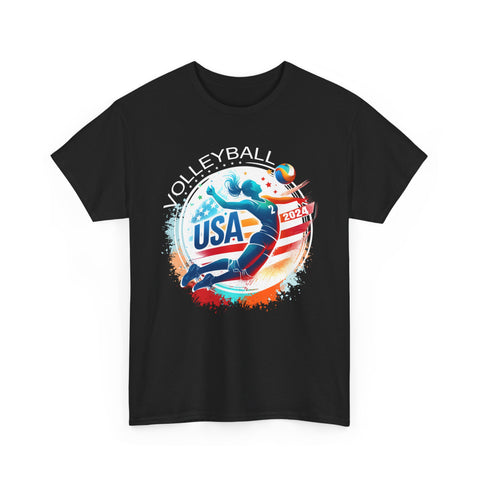 USA 2024 United States American Sport 2024 Volleyball Men Shirts Big and Tall Plus Size